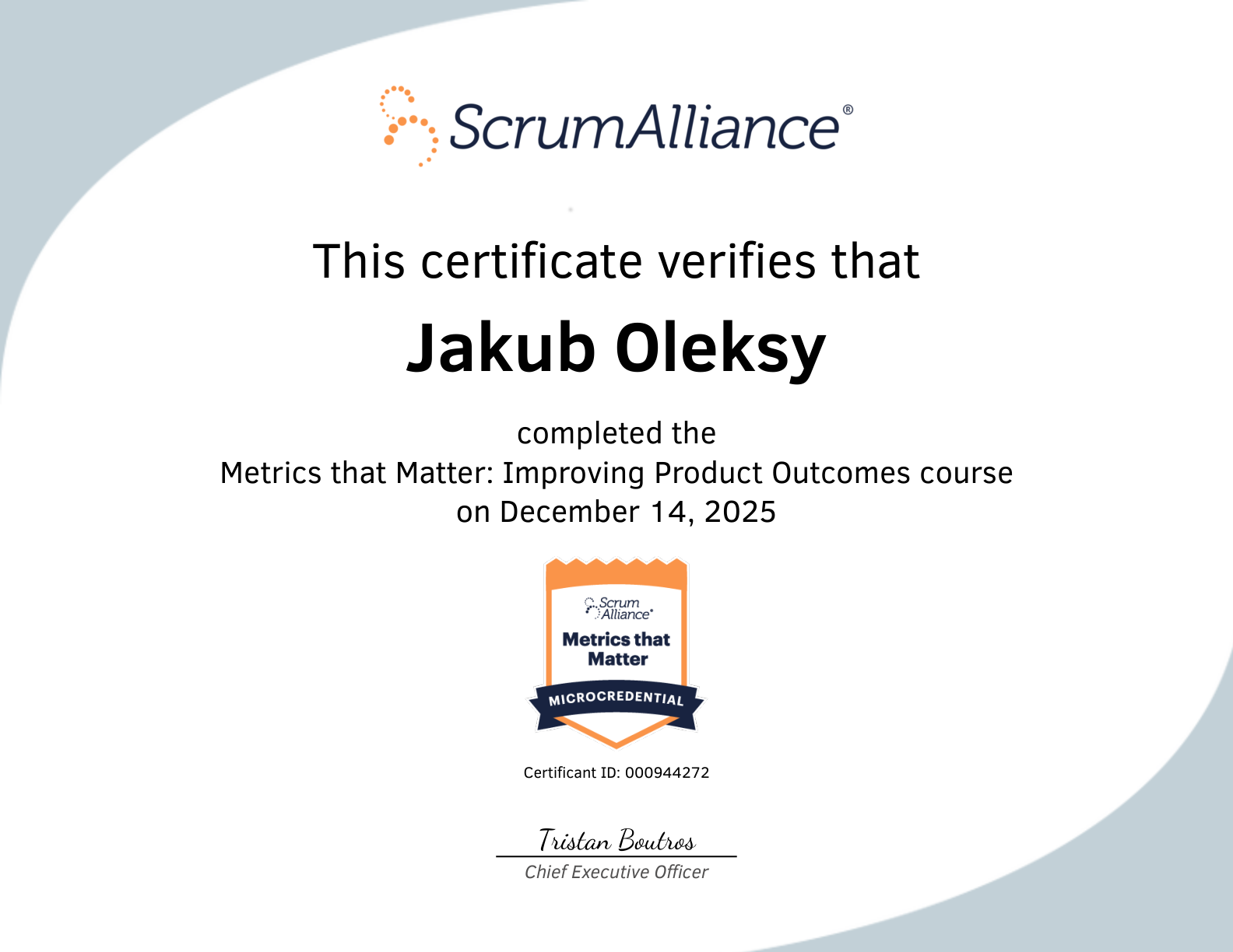 Scrum Alliance, Metrics that Matter: Improving Product Outcomes